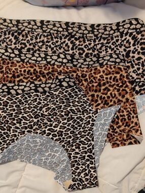 Leopard Print Bikini Briefs Set - Neutral Tones